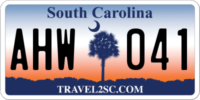 SC license plate AHW041