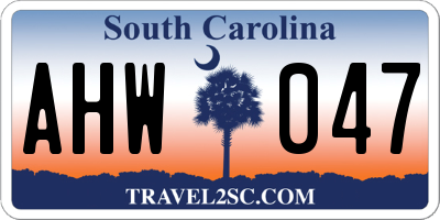 SC license plate AHW047