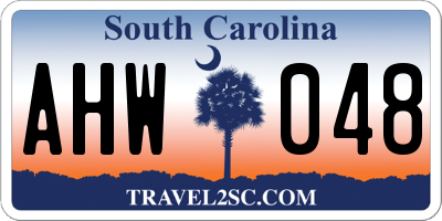 SC license plate AHW048