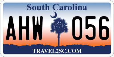 SC license plate AHW056
