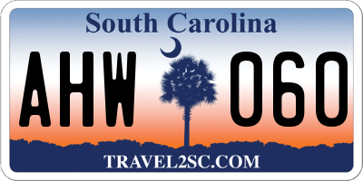 SC license plate AHW060