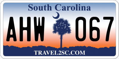 SC license plate AHW067