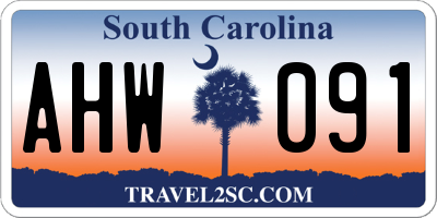 SC license plate AHW091