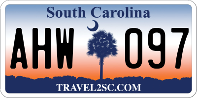 SC license plate AHW097
