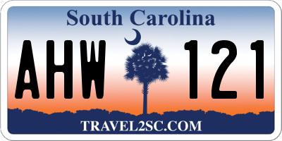 SC license plate AHW121