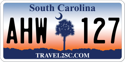 SC license plate AHW127