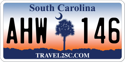 SC license plate AHW146