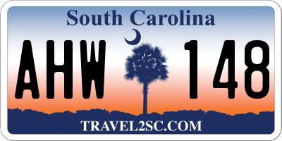 SC license plate AHW148