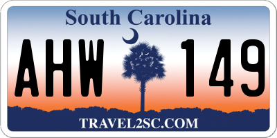 SC license plate AHW149
