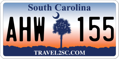 SC license plate AHW155