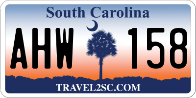 SC license plate AHW158