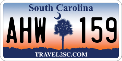 SC license plate AHW159