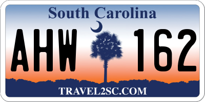 SC license plate AHW162