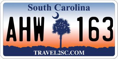 SC license plate AHW163