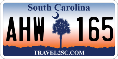 SC license plate AHW165