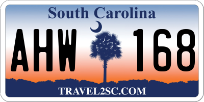 SC license plate AHW168