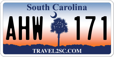 SC license plate AHW171