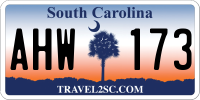 SC license plate AHW173