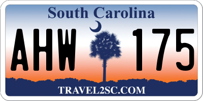 SC license plate AHW175