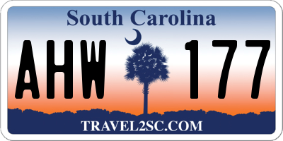 SC license plate AHW177