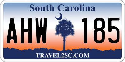 SC license plate AHW185