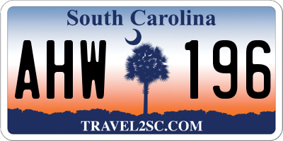 SC license plate AHW196