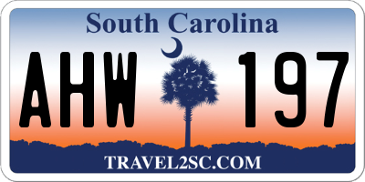 SC license plate AHW197