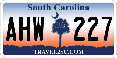 SC license plate AHW227