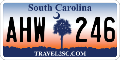 SC license plate AHW246