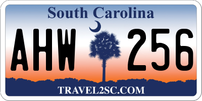 SC license plate AHW256