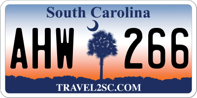 SC license plate AHW266