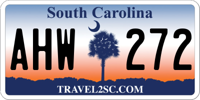 SC license plate AHW272