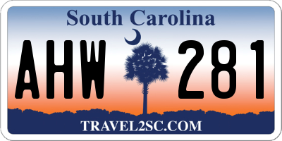 SC license plate AHW281