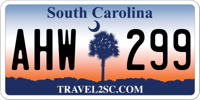 SC license plate AHW299