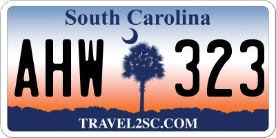 SC license plate AHW323