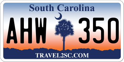 SC license plate AHW350