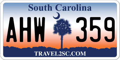 SC license plate AHW359