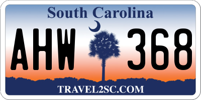 SC license plate AHW368