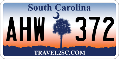 SC license plate AHW372