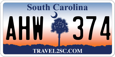 SC license plate AHW374