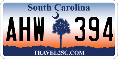 SC license plate AHW394