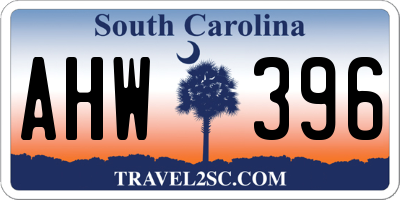 SC license plate AHW396