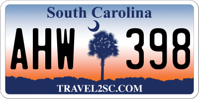 SC license plate AHW398