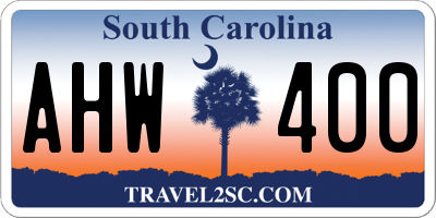 SC license plate AHW400