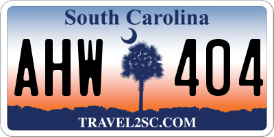 SC license plate AHW404