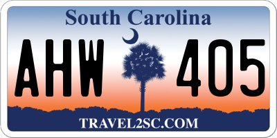 SC license plate AHW405