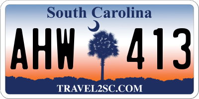 SC license plate AHW413