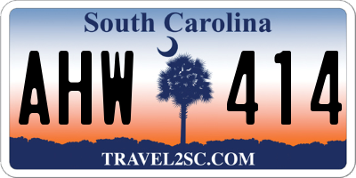 SC license plate AHW414