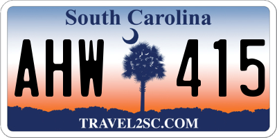 SC license plate AHW415