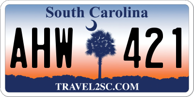 SC license plate AHW421